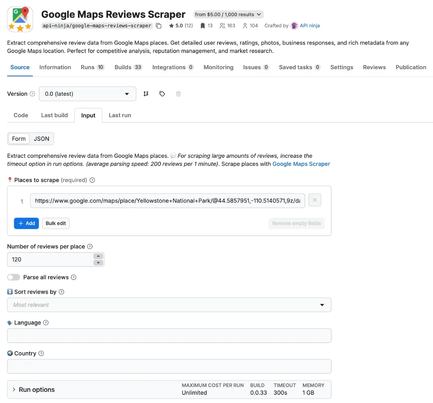 Google Maps Reviews Scraper
